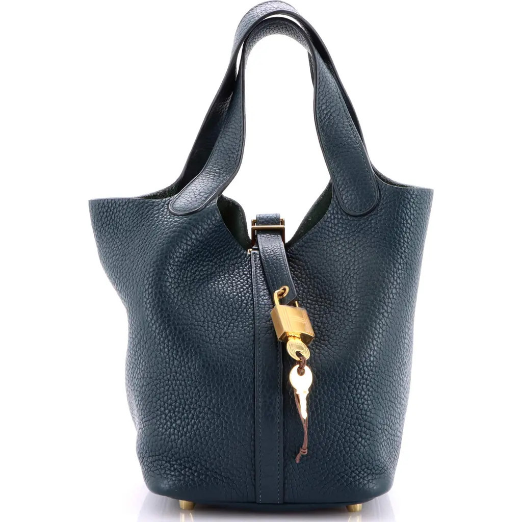 Pre-Owned Hermes Picotin Lock Bag Clemence PM in Vert Cypress at Nordstrom, Size X-Small | Nordstrom