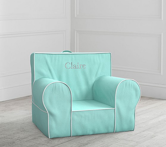 Aqua with White Piping Anywhere Chair® | Pottery Barn Kids