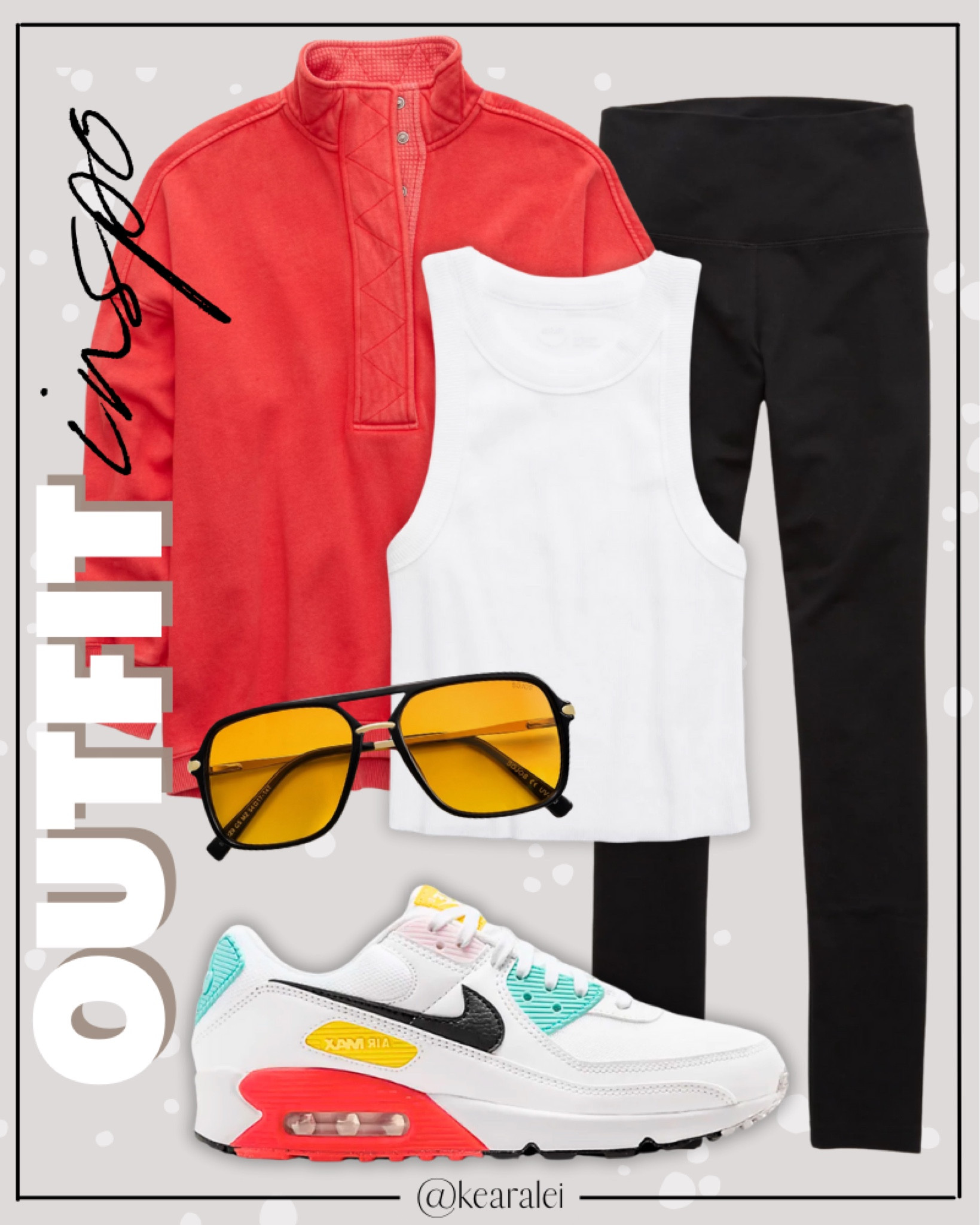 Aerie athleisure outfit looks for less activewear workout outfit travel outfits exercise align leggings scuba half zip funnel neck getaway quarter snap sweatshirt red orange Amazon fashion black align leggings Nike air max tennis shoes sneakers black belt bag fanny pack chunky gold hoops earrings black yellow aviator sunglasses || #amazon #athletic #exercise #workout #leggings #aerie #lululemon #nike #freepeople #sneakers #neutrals
.
.
.

Fitness Wear, Activewear, exercise outfit, workout leggings, sports bra, Lulu lemon, free people motion active athleisure
.

Amazon fashion, teacher outfits, business casual, casual outfits, neutrals, street style, Midi skirt, Maxi Dress, Swimsuit, Bikini, Travel, skinny Jeans, Puffer Jackets, Concert Outfits, Cocktail Dresses, Sweater dress, Sweaters, cardigans Fleece Pullovers, hoodies, button-downs, Oversized Sweatshirts, Jeans, High Waisted Leggings, dresses, joggers, fall Fashion, winter fashion, leather jacket, Sherpa jackets, Deals, shacket, Plaid Shirt Jackets, apple watch bands, lounge set, Date Night Outfits, Vacation outfits, Mom jeans, shorts, sunglasses, Disney outfits, Romper, jumpsuit, Airport outfits, biker shorts, Weekender bag, plus size fashion, Stanley cup tumbler
.
Target, Abercrombie and fitch, Amazon, Shein, Nordstrom, H&M, forever 21, forever21, Walmart, asos, Nordstrom rack, Nike, adidas, Vans, Quay, Tarte, Sephora, lululemon, free people, j crew jcrew factory, old navy


#LTKStyleTip #LTKFitness #LTKSeasonal