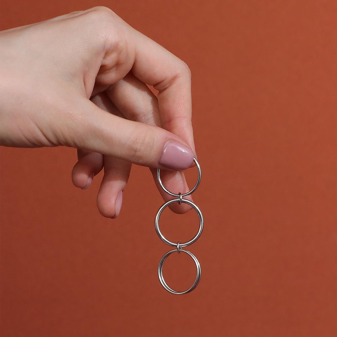 Multi Link Connected Ring, 925 Sterling Silver Unique Chunky Layer Interlocking Link Locked Set o... | Etsy (US)