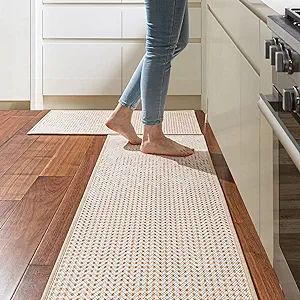 ILANGO Kitchen Rugs and Mats Non Skid Washable 2 Pcs, Absorbent Kitchen Runner Rugs for Floor, Fr... | Amazon (US)