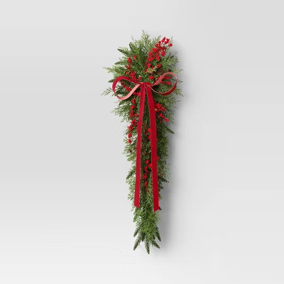 Asymmetrical Berry Pine Christmas Garland - Threshold™ | Target