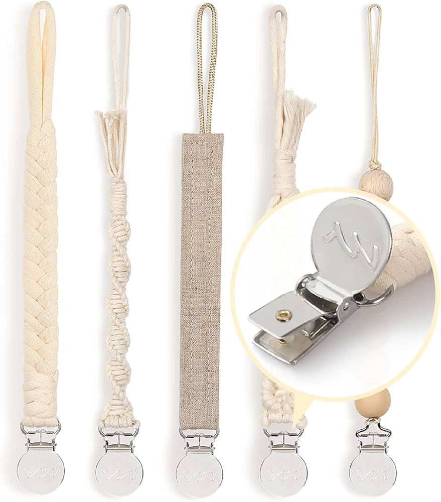 YMVV Modern Pacifier Clips for Boys and Girls,Handmade Braided Rope Unisex Design Universal Paci ... | Amazon (US)