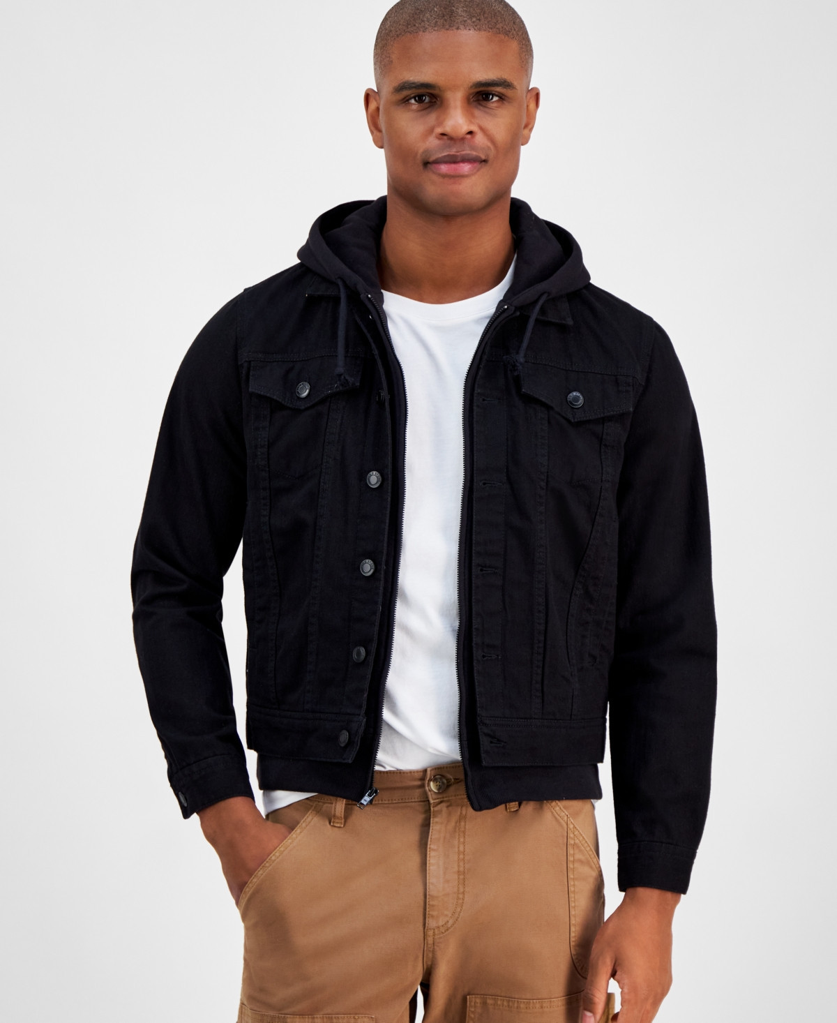 Sun + Stone Men's Dillon Trucker Jacket, Created for Macy's - Coal Wash | Macy's