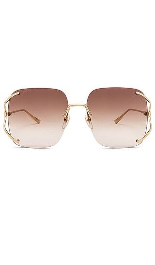 Gucci Rectangle Fork Gradient Sunglasses | Revolve Clothing (Global)