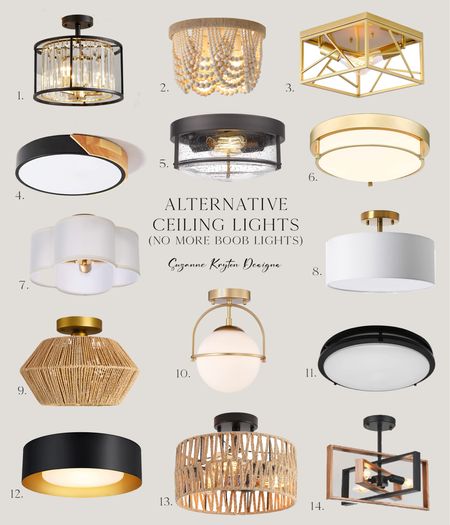 Affordable ceiling lights under $100! Say no to boob lights and switch your ceiling lights for something a little prettier! Ceiling lights, semi-flush mount, flush-mount lights. #ceilinglights #affordablelights #semiflushlights #flushmountlights 

#LTKunder100 #LTKhome #LTKFind