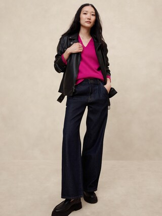 Perfectly Soft Vee-Neck Sweater | Banana Republic Factory