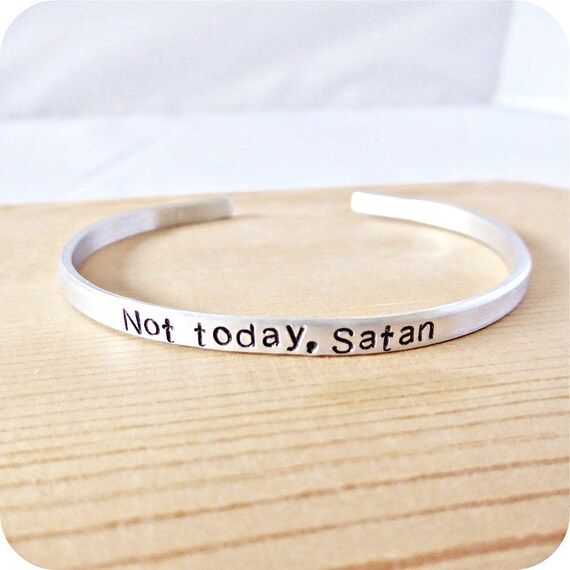Not Today Satan, funny jewelry, best friend gifts for women, inspirational bracelets for women, prot | Etsy (US)