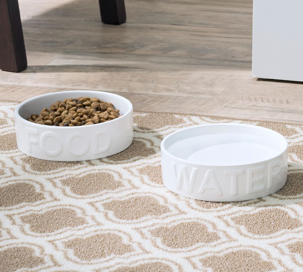 Classic Water & Food Bowl, Set of 2 - White | Pottery Barn (US)