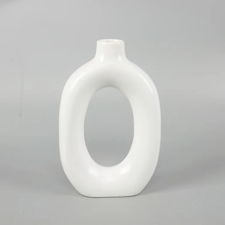Mainstays 8" Circular Ceramic White Donut Vase | Walmart (US)