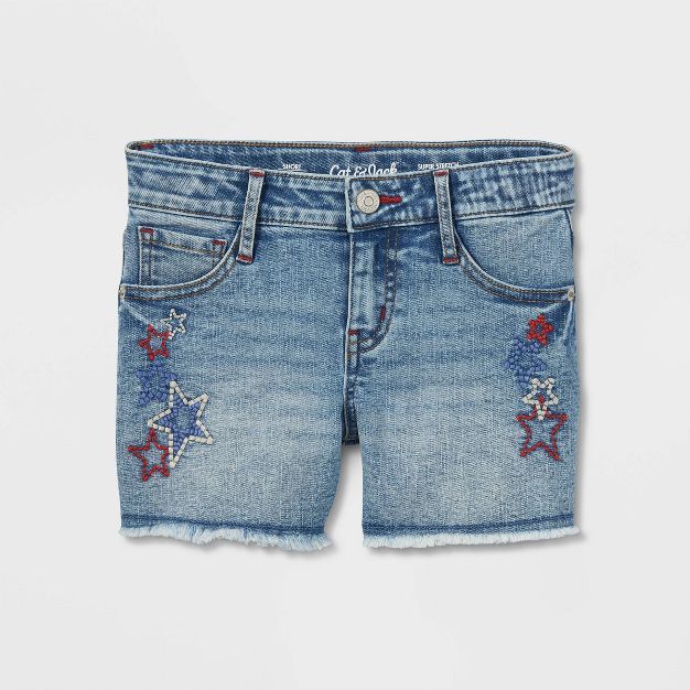 Girls' Star Jean Shorts - Cat & Jack™ Medium Wash | Target