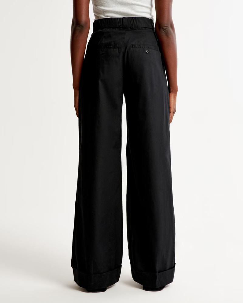 Poplin Tailored Ultra Wide-Leg Pant | Abercrombie & Fitch (US)