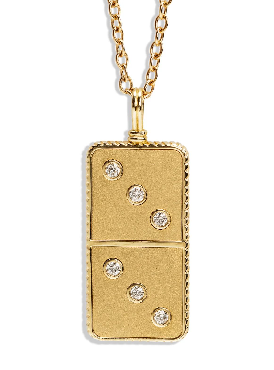 All Gold and Diamond Domino Necklace | YLANG 23