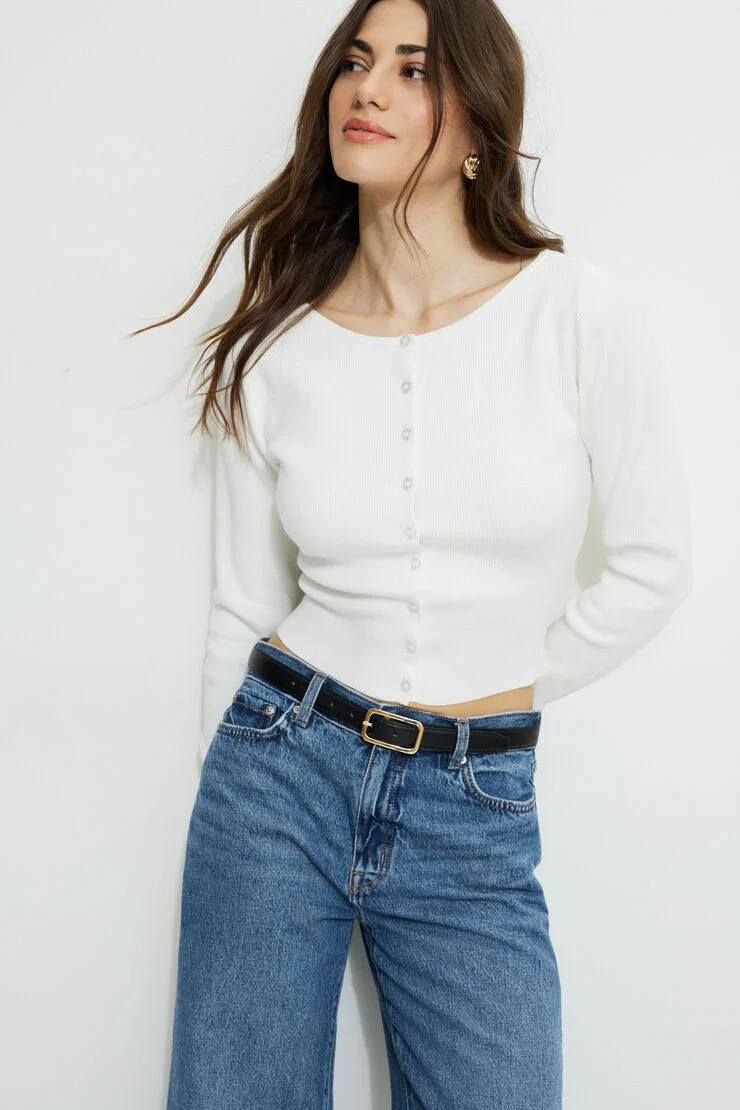 Ribbed Cinch Hem Cardigan | Dynamite Clothing