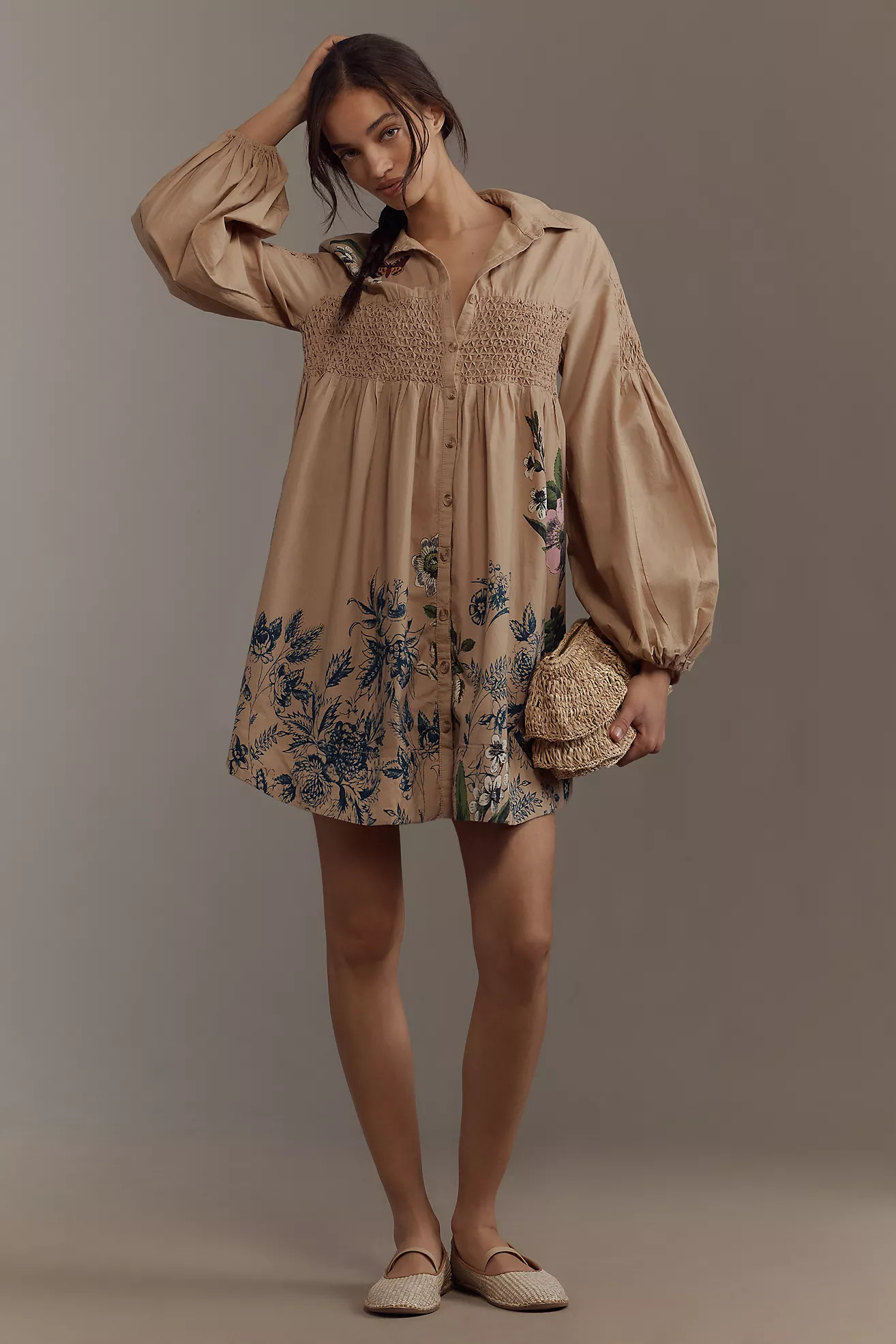 Maeve Smocked Shirt Dress | Anthropologie (US)