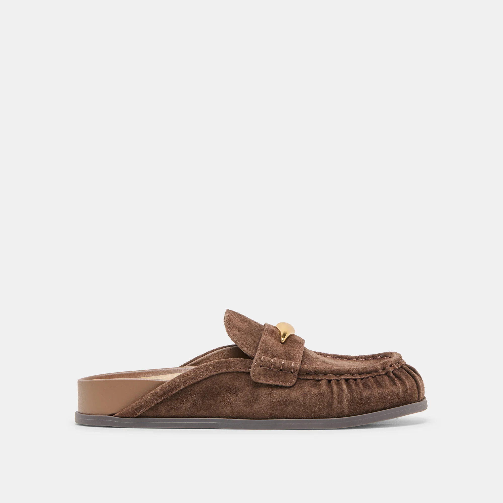 Jodero Flats Dk Brown Suede | DolceVita.com