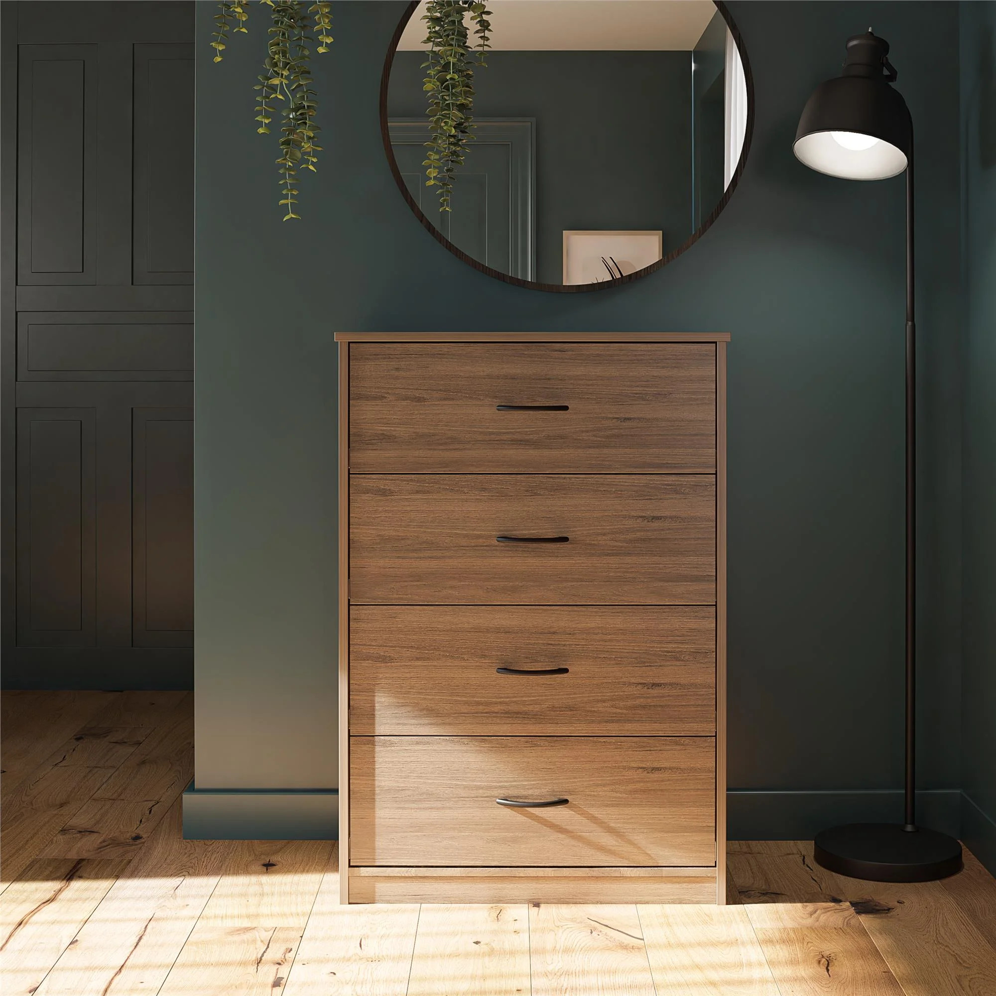 Mainstays Classic 4 Drawer Dresser, Rustic Oak | Walmart (US)