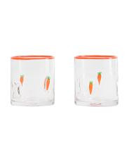Set Of 2 Easter Bunny Carrot Icon Glasses | TJ Maxx