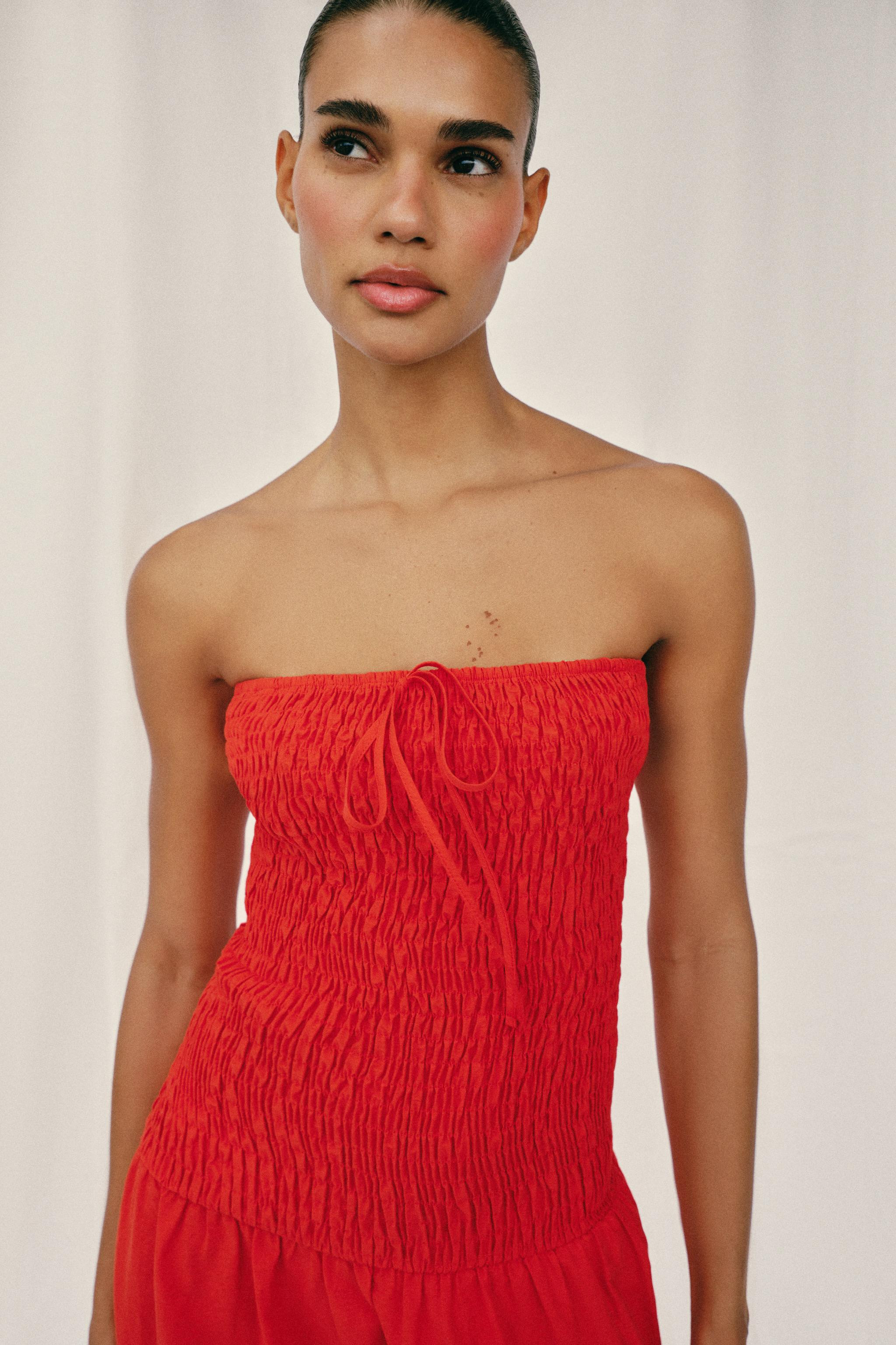 SMOCKED MIDI DRESS | Zara US
