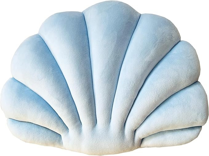 YRXRUS Seashell Pillow, Light Blue Shell Shaped Pillow, Outdoor Indoor Room Decor, Ocean Series V... | Amazon (US)