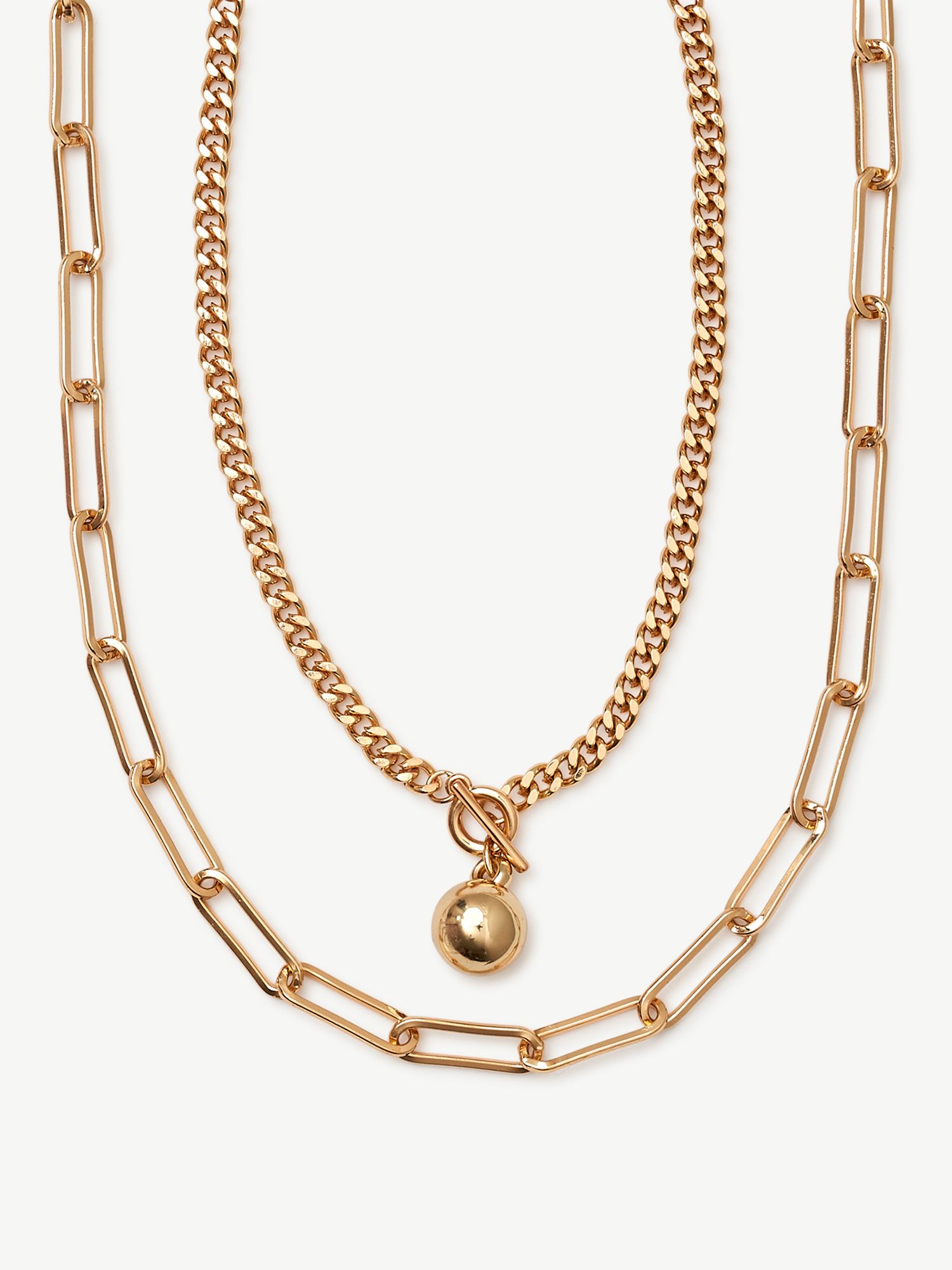 Scoop Women's 14K Gold Flash-Plated Layered Necklace | Walmart (US)