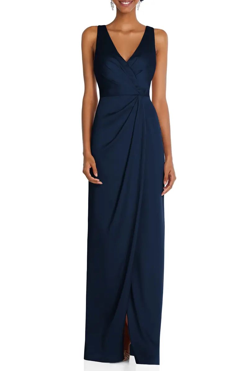 After Six Sleeveless Satin Faux Wrap Gown | Nordstrom | Nordstrom