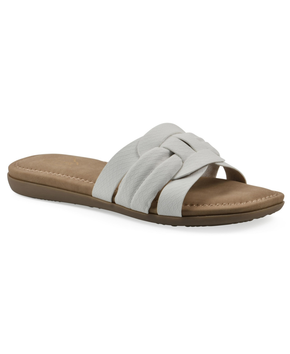Cliffs by White Mountain Women's Fraley Slide Slip-On Sandals - White Embossed | Macy's