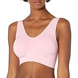 Rhonda Shear Women's Jacquard Seamless Bra with Removalbe Pads, Dusty Pink, Large | Amazon (US)