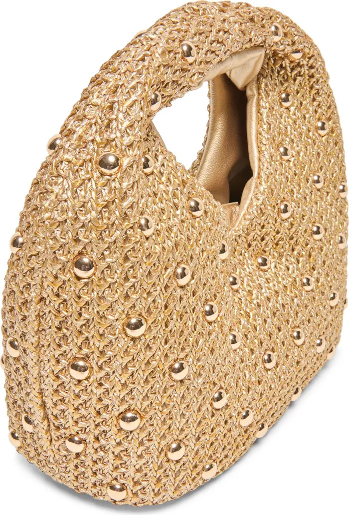 Dahlia Studded Woven Raffia Handbag | Nordstrom