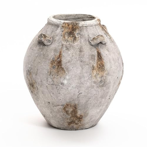 LuxenHome Ceramic Flower Vase,12'' Mottled Brown and White Vase | Amazon (US)
