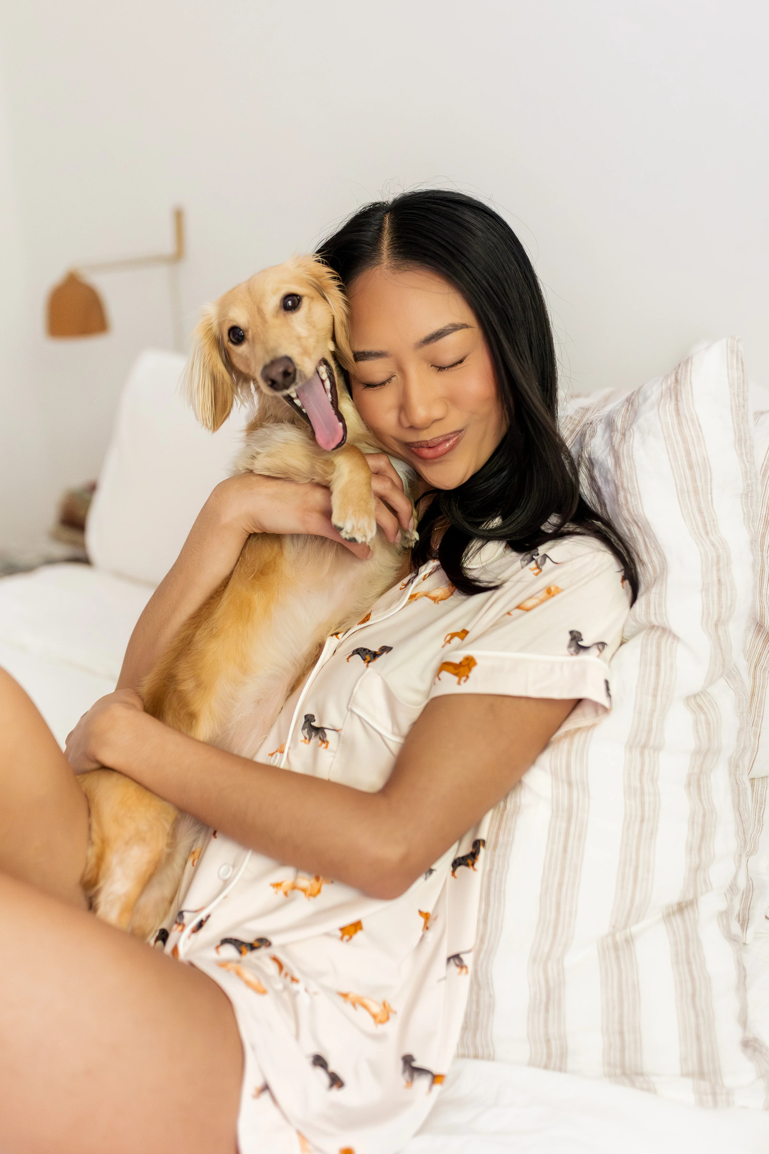 Women's Short Sleeve Pajama Set in Dachshund | Kyte Living