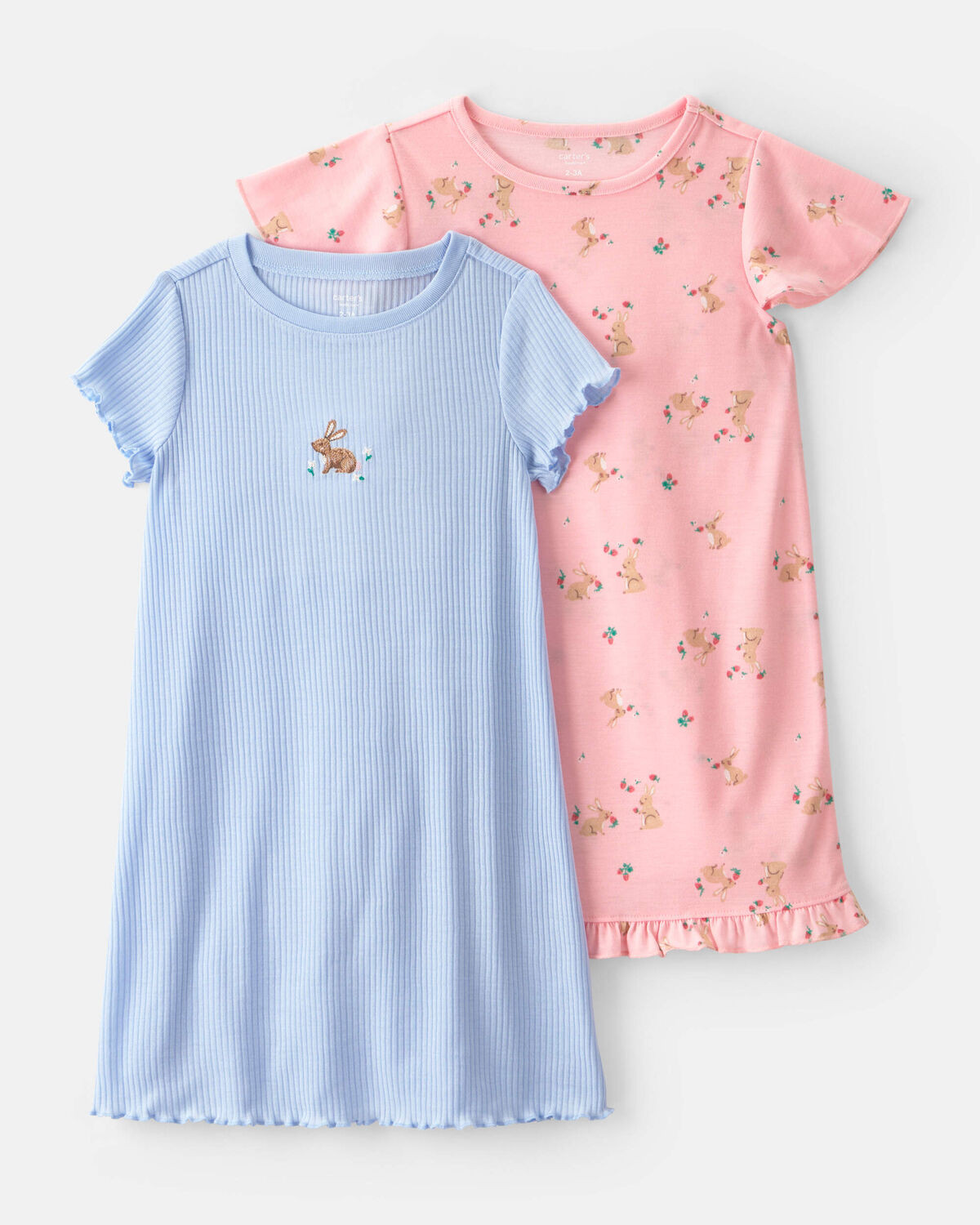 Girls 2-Pack Easter Bunny Loose Fit Night Gown - Pink/Blue | Carter's | Carter's Inc