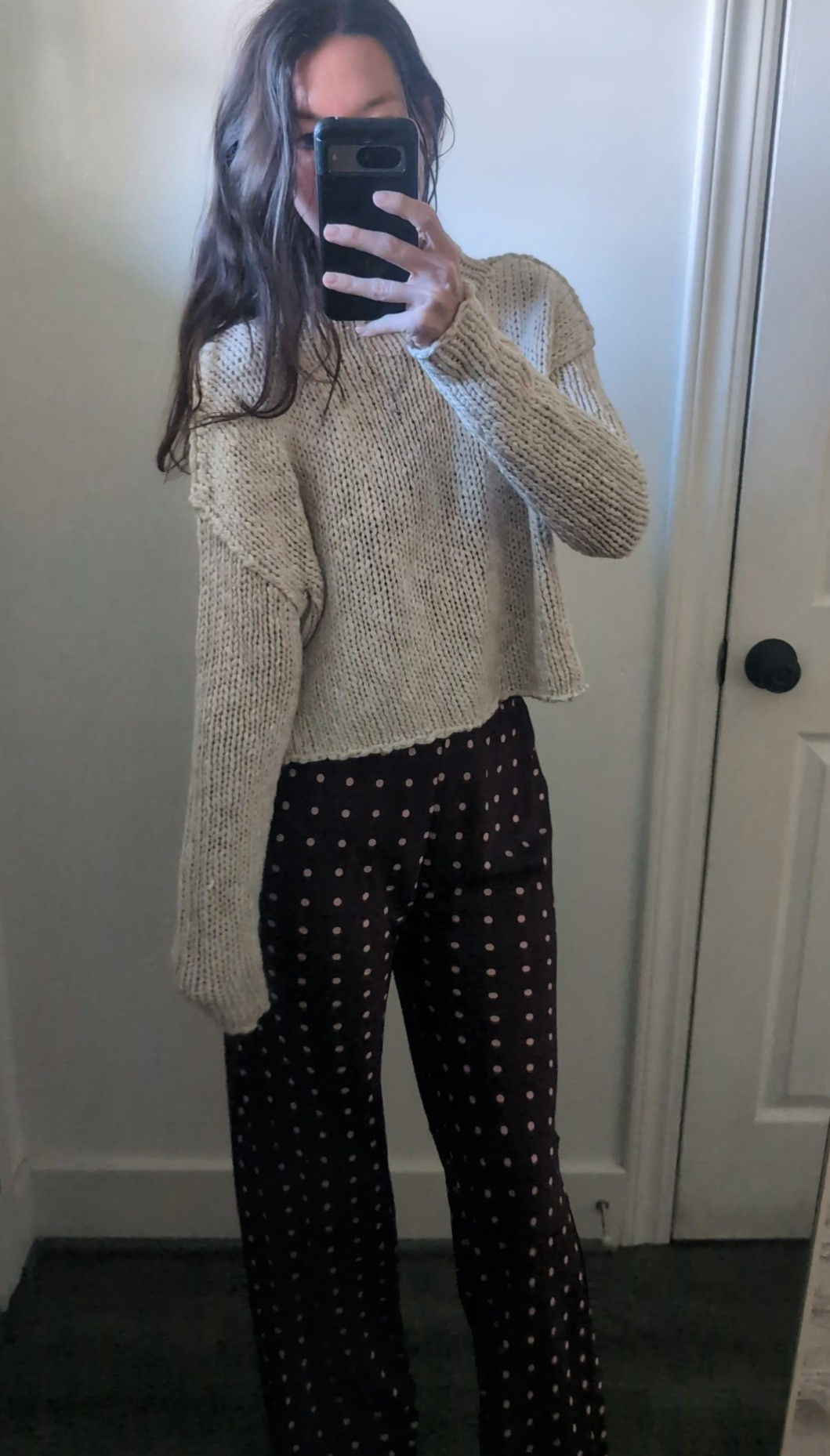 Early spring outfit 🤎 Xsmall sweater, not itchy at allSmall pant, runs slightly small if you have a booty

#LTKootd
