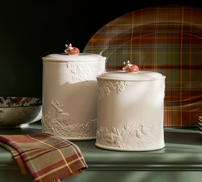 Fantastical Forest Stoneware Embossed Canisters | Pottery Barn (US)