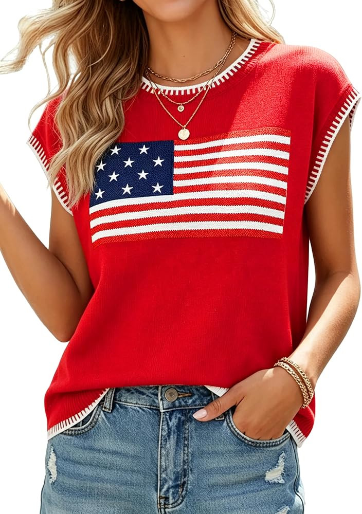 American Tank Tops Women 250th Anniversary 4th of July Patriotic Sleeveless Shirts Stars Loose Cr... | Amazon (US)