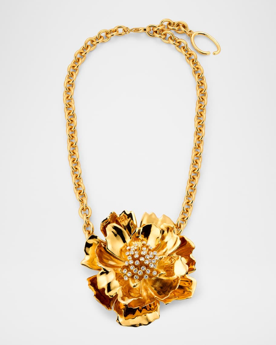 Oscar de la Renta Peony Statement Necklace | Neiman Marcus