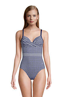 Draper James x Lands' End Women's Tummy Control Wrap One Piece Swimsuit | Lands' End (US)