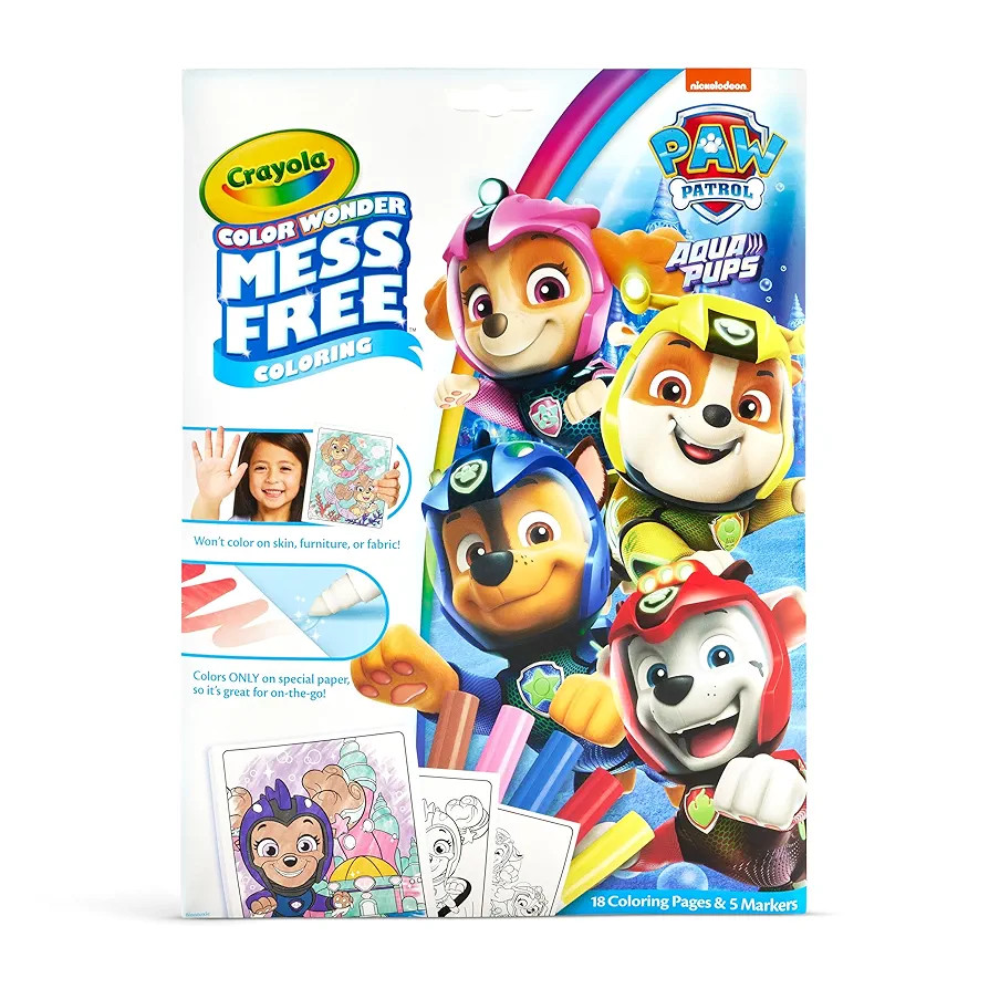Crayola PAW Patrol Aqua Pups Color Wonder Coloring Set, Mess Free Coloring Pages for Toddlers, Tr... | Amazon (US)