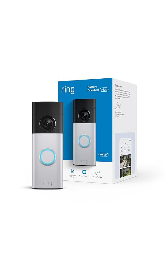 Ring Battery Doorbell Plus (newest model), Retinal 2K with wide-angle video, up to 6x Enhanced Zo... | Amazon (US)