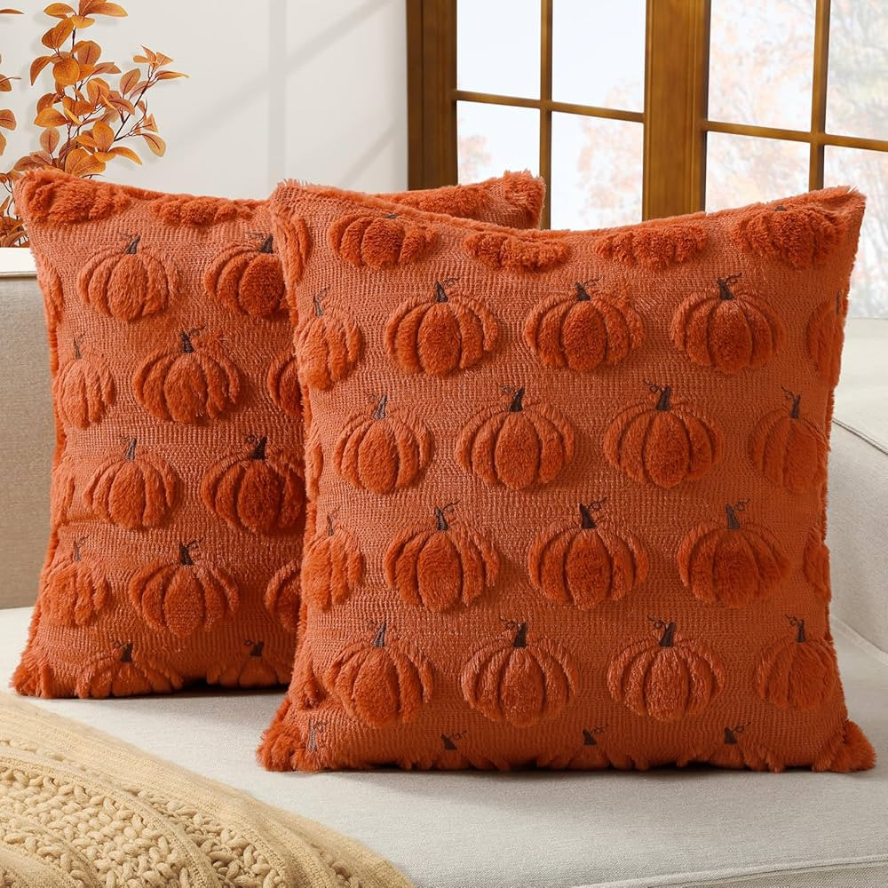 Softalker Fall Decorative Throw Pillow Covers 18 x 18 Inch Set of 2, Thanksgiving Autumn Harvest ... | Amazon (US)