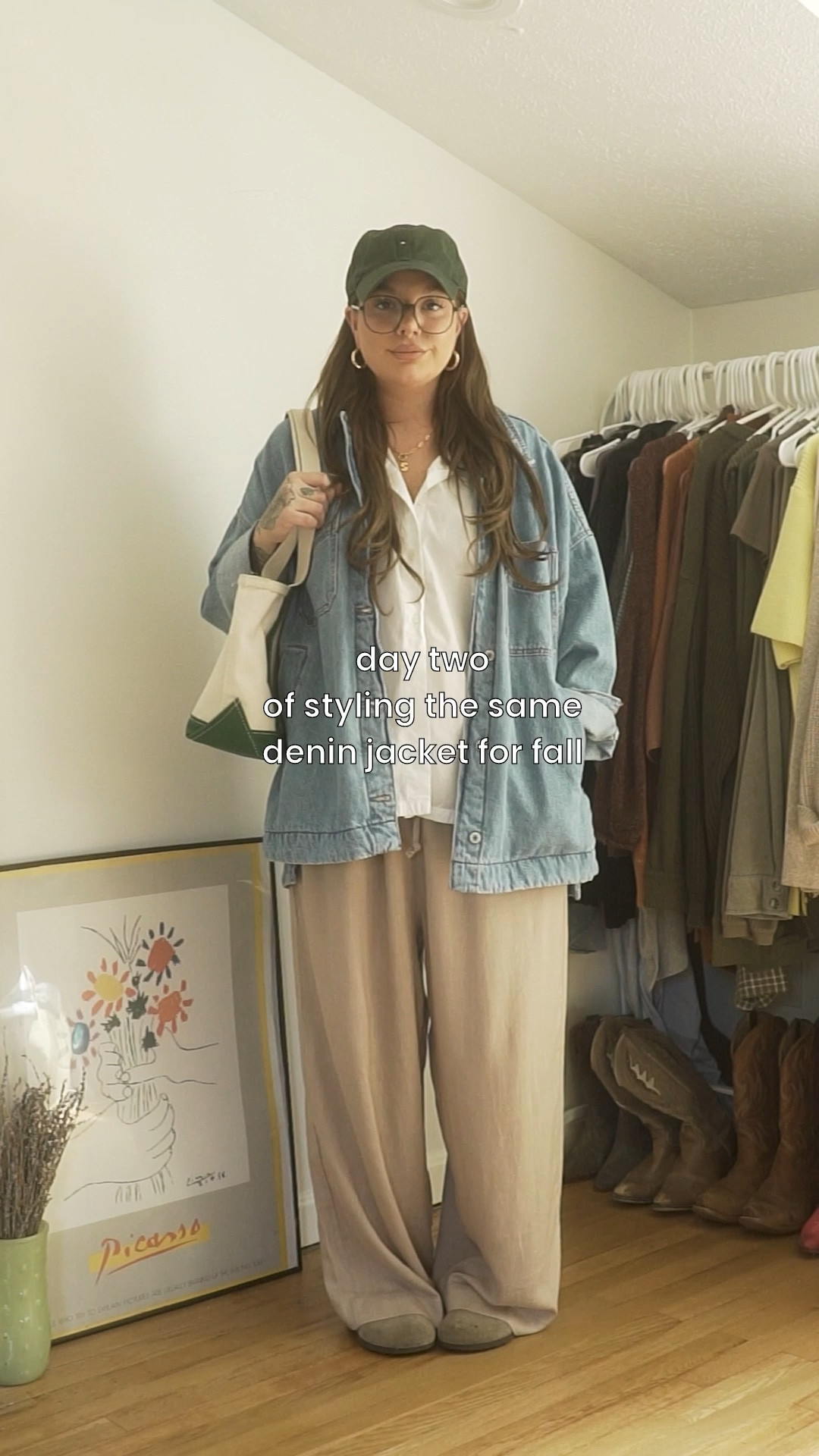 pants, top, & hat are all thrifted but linking similars and everything else ◡̈ !!!! 

wearing a size medium in the denim jacket and it’s PERFECT on me at 5’4. i also linked an almost EXACT replica from amazon !!!! it’s the first denim jacket linked and it’s called “SIDEFEEL” !! 

#LTKSeasonal #LTKFindsUnder100 #LTKStyleTip