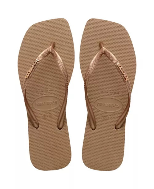 Havaianas Women's Slim Square Logo Metallic Sandals - Macy's | Macy's