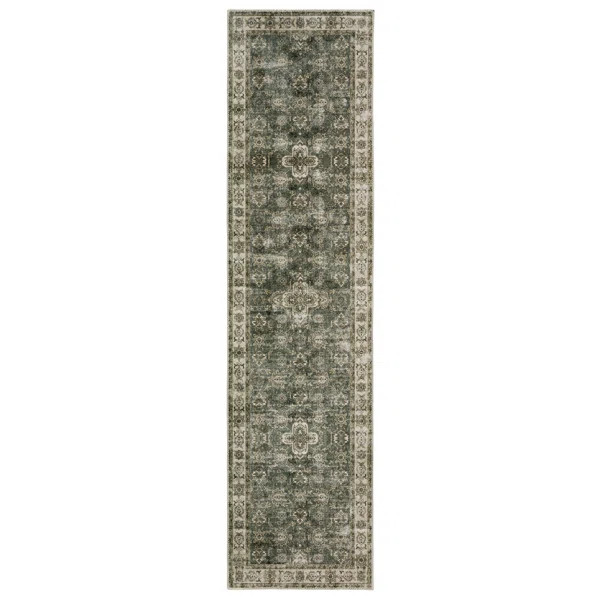 Houtz Machine Washable Green/Gray Area Rug | Wayfair North America
