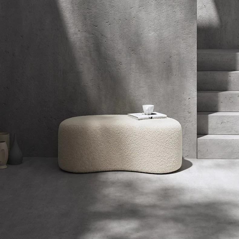 Luxury Stool INS Lamb Changing Wool Foot Stool Bedroom Pouf Nordic Shoe Ottoman Creative Design L... | AliExpress (US)