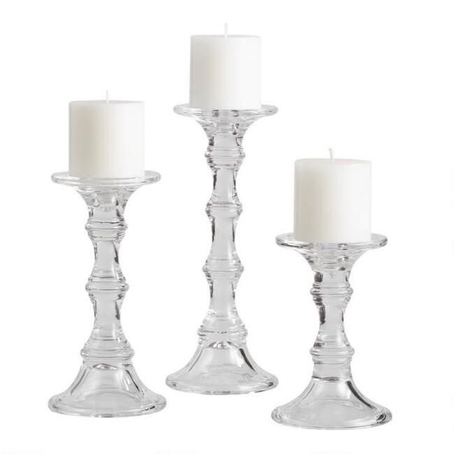 Glass Sora Pillar Candleholders | World Market