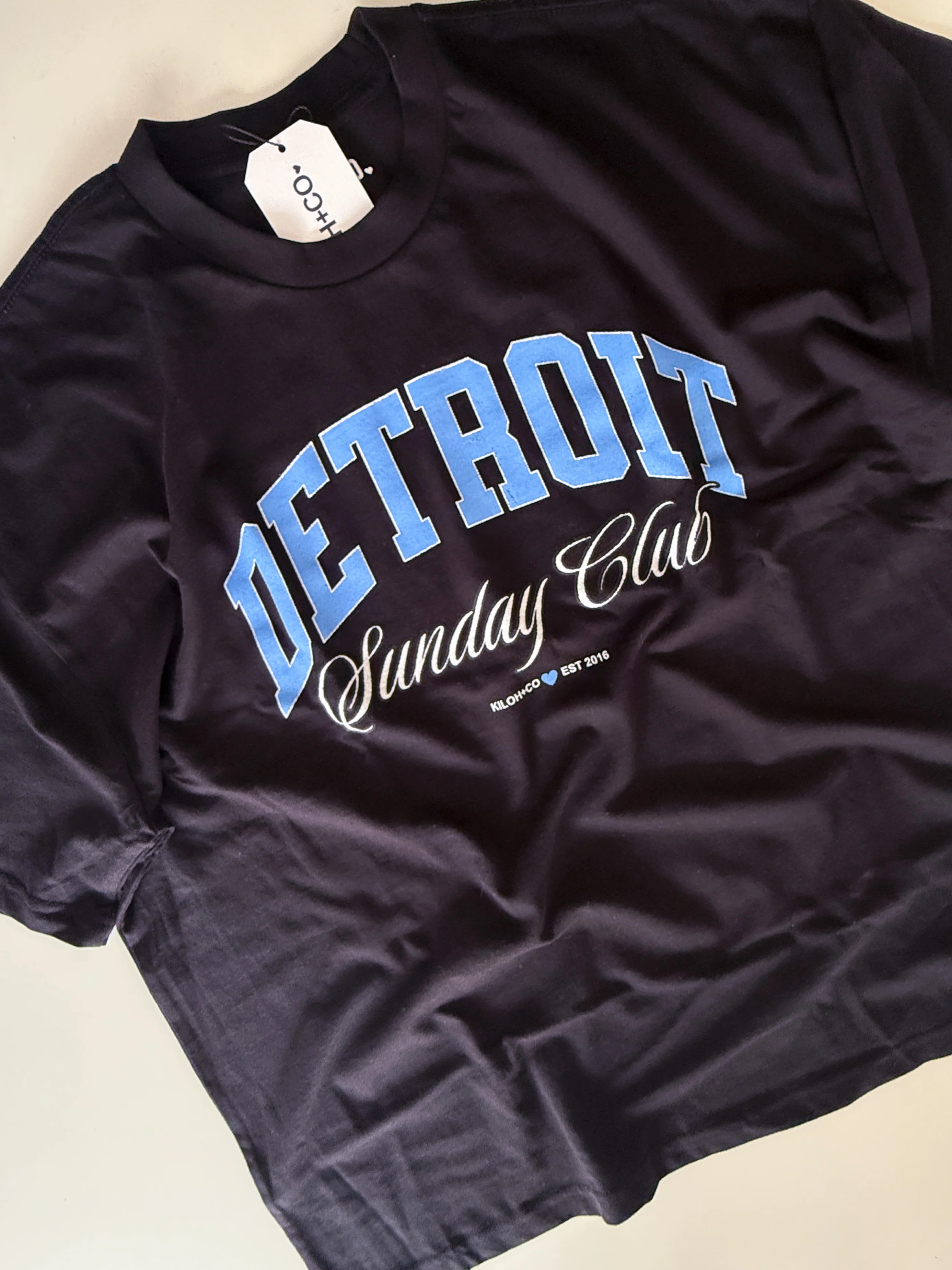 PREORDER Detroit Sunday Club Black Oversized Tee | Kiloh + Co.