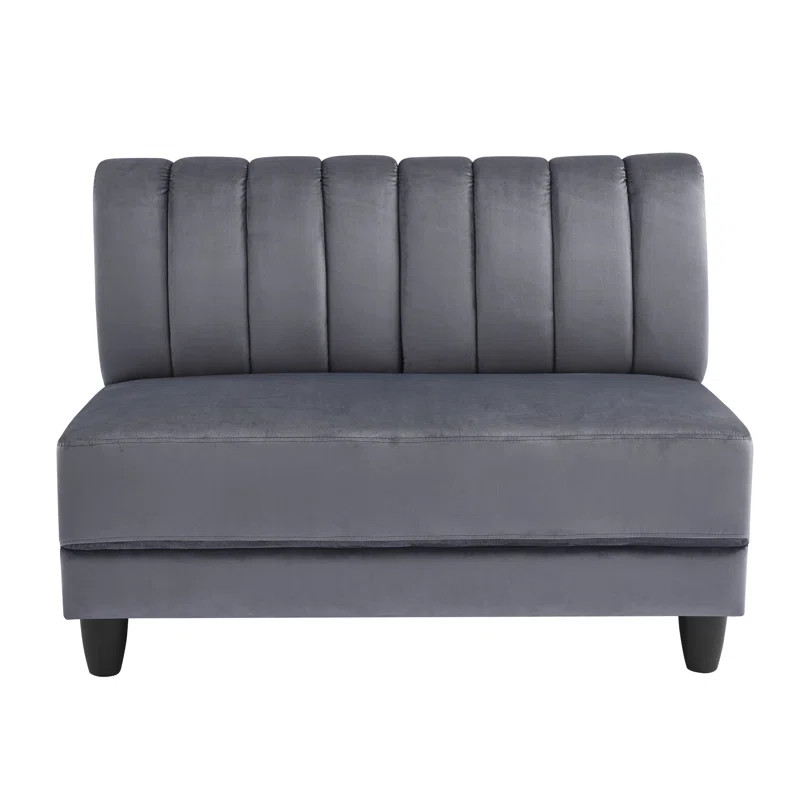 Alicia 48" Velvet Armless Loveseat | Wayfair Professional
