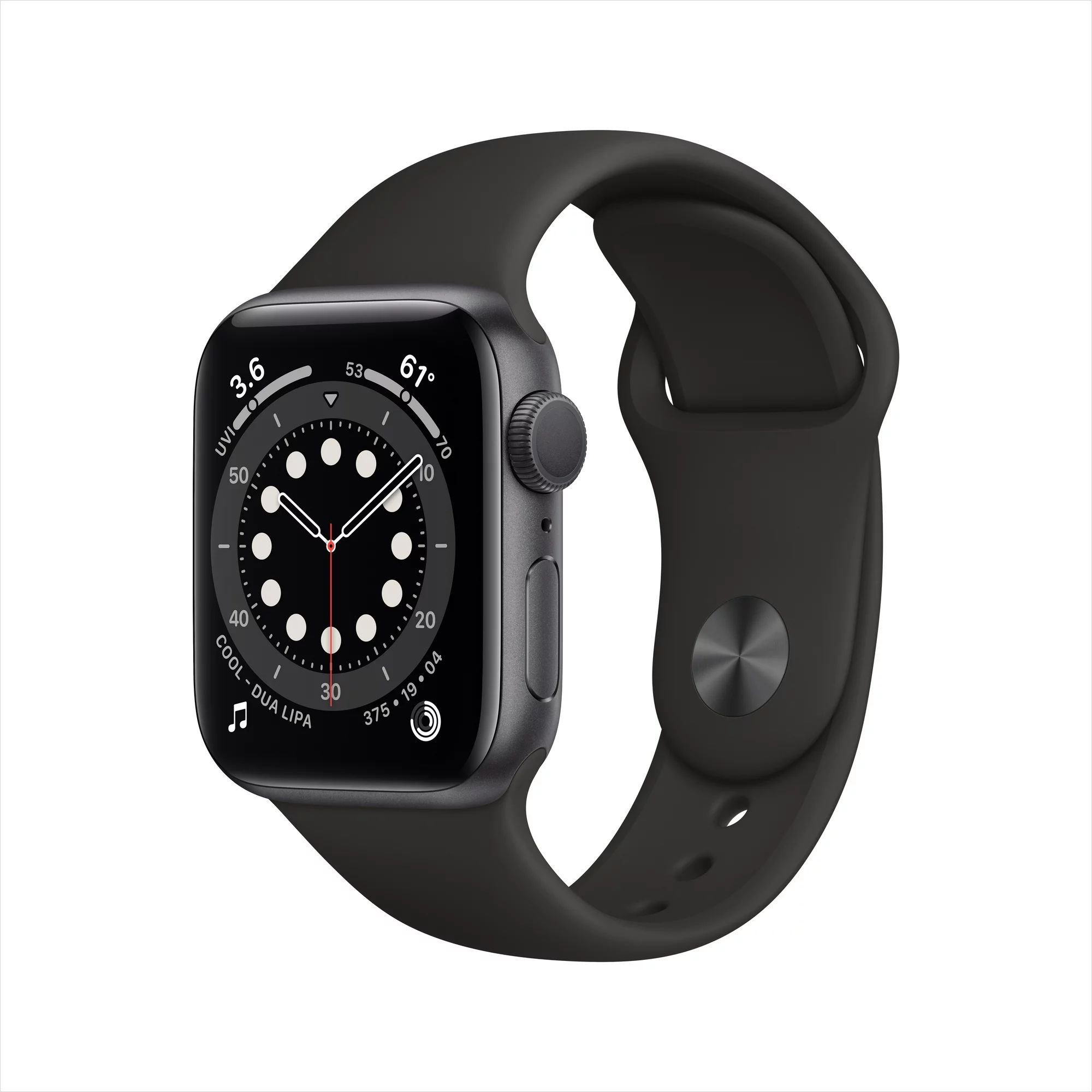 Apple Watch Series 6 GPS, 40mm Space Gray Aluminum Case with Black Sport Band - Regular | Walmart (US)