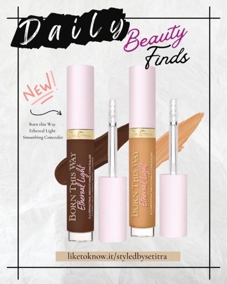 New! At Sephora - Too Faced Born This Way Ethereal Light Smoothing Concealer. In 18 different shades. A buttery, serum-light, buildable concealer, medium coverage, light finish. #sephora 

#LTKunder50 #LTKbeauty