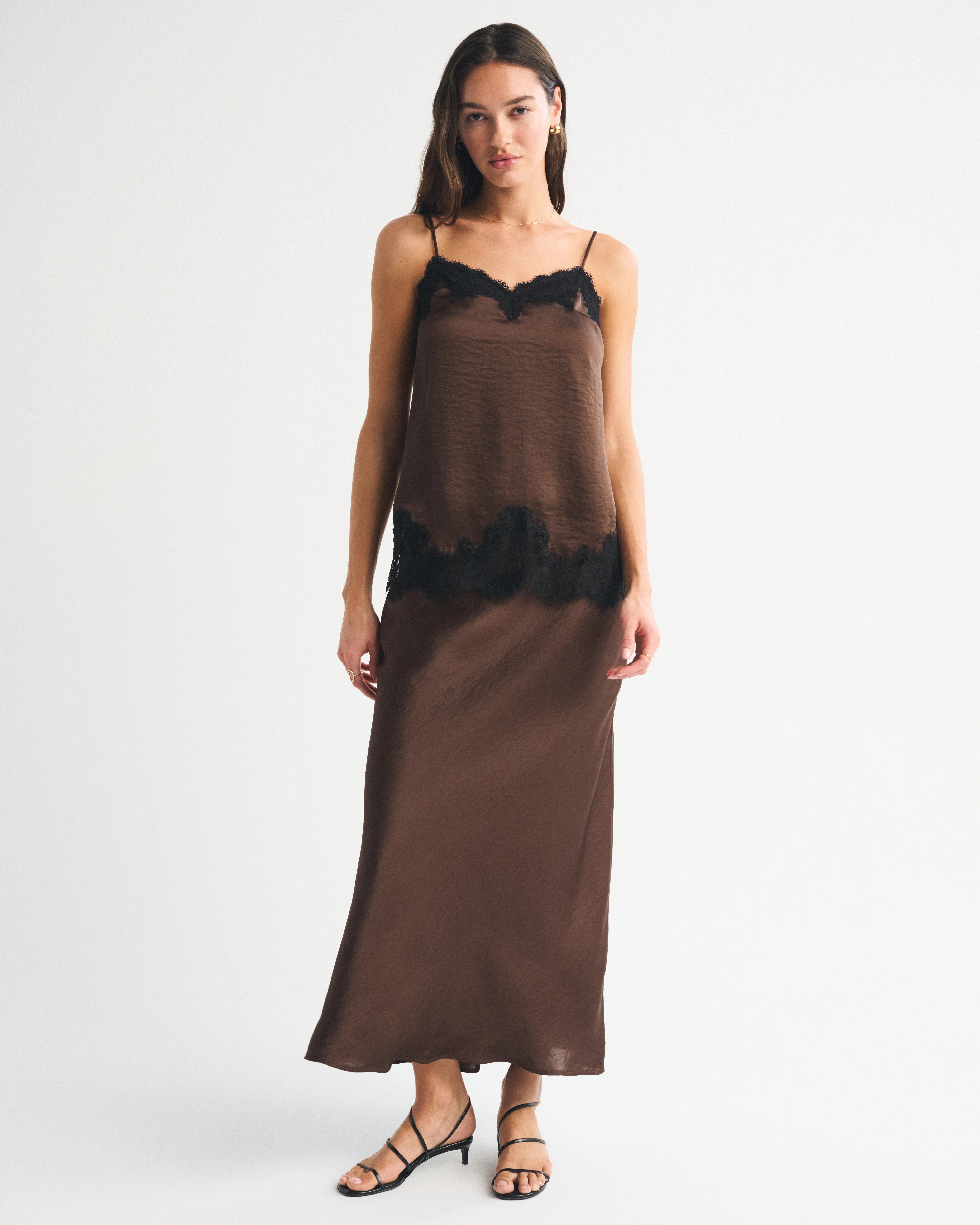 High Rise Satin Maxi Skirt | Abercrombie & Fitch (US)